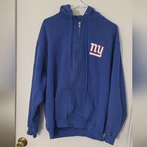 New York Giants NFL Team Apparel Blue Zip-Up Large (See Notes)